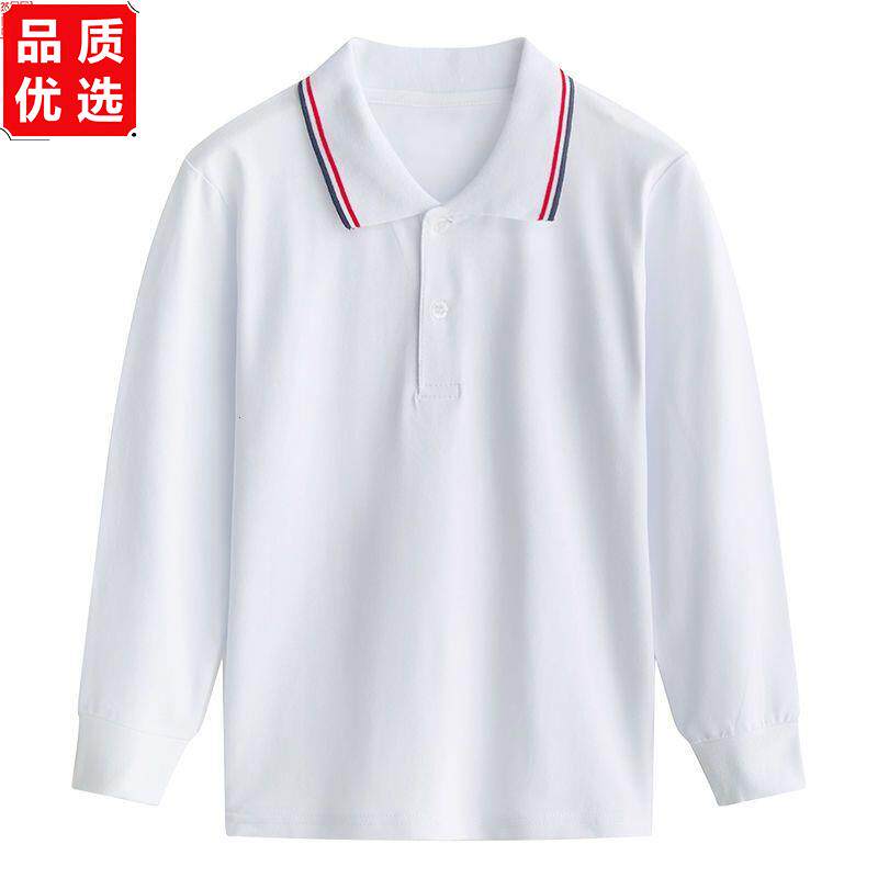 中学生翻领白色t恤男生长