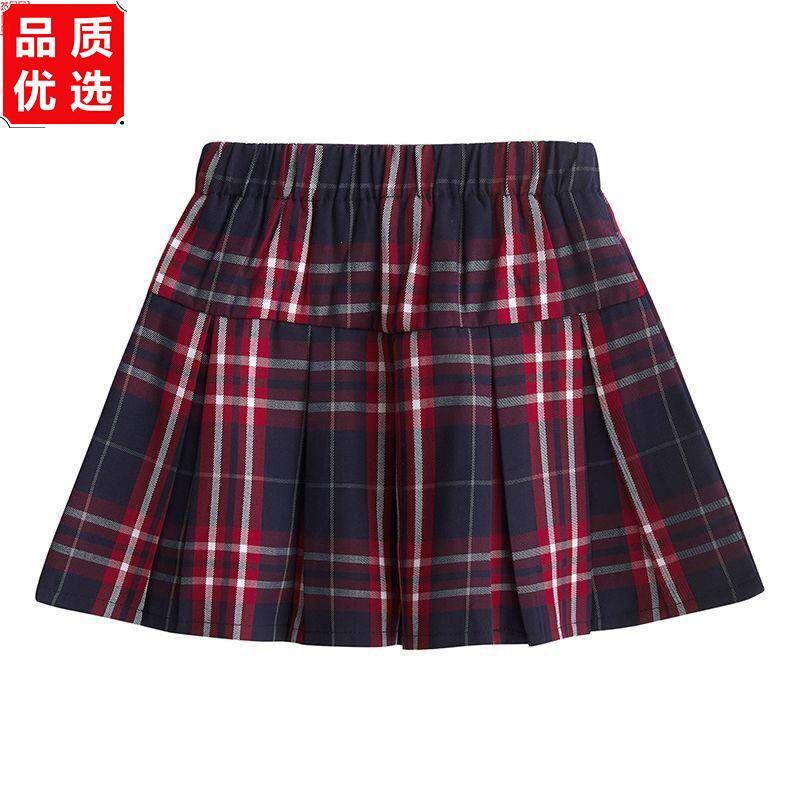 幼儿园红格子半身裙女童