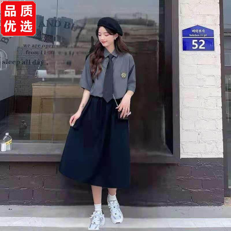 韩版班服夏季套装日系学院风港风初中高中学生运动会毕业演出校服