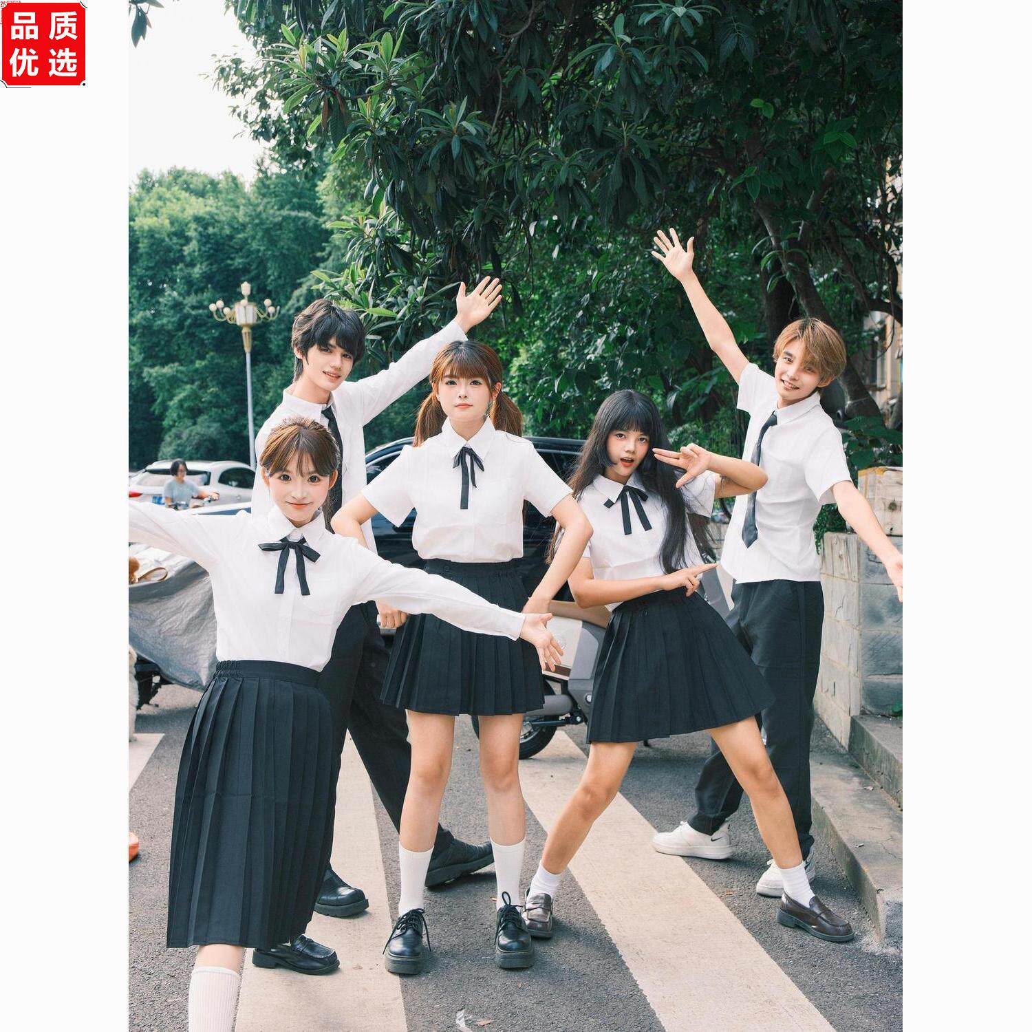 日系学院风jk制服套装白