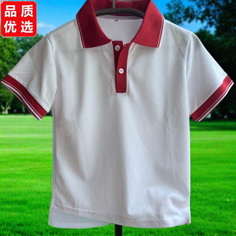 校服短袖夏季学院红色翻