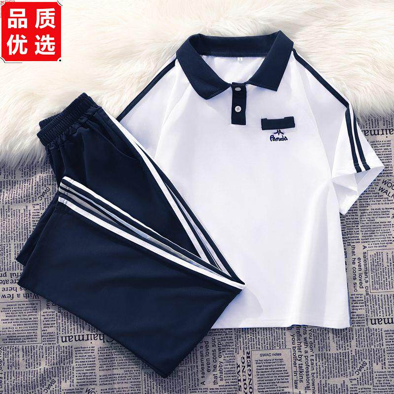 夏季套装女polo学院风校