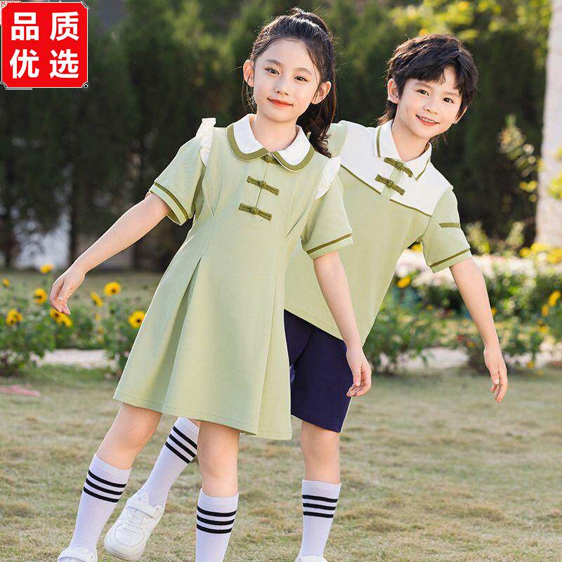 幼儿园园服夏装英伦儿童班服运动服装小学生校服夏季纯棉短袖套装