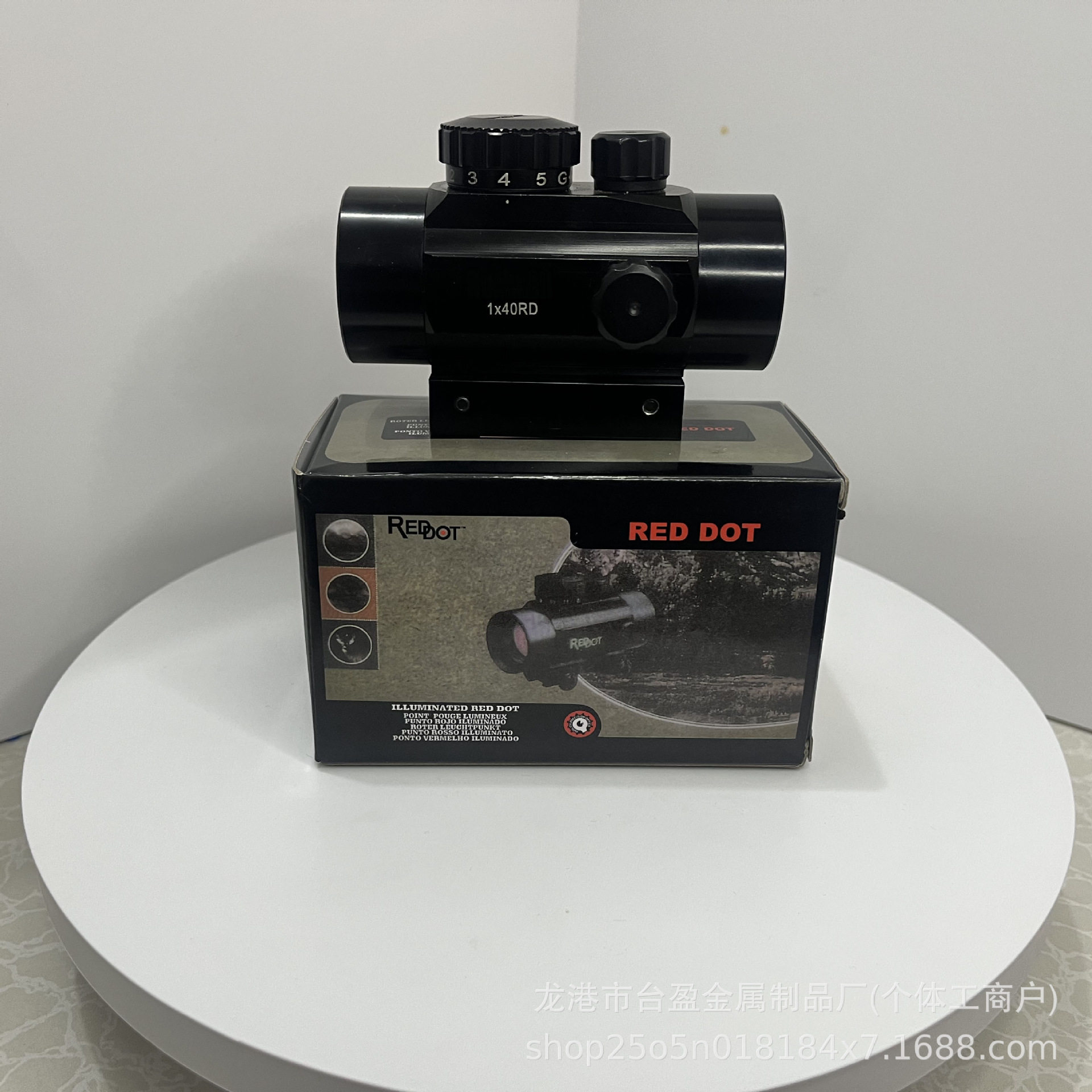 瞄准器弹弓专用观物镜1&times;40单筒望远镜激光可调上下左右寻物