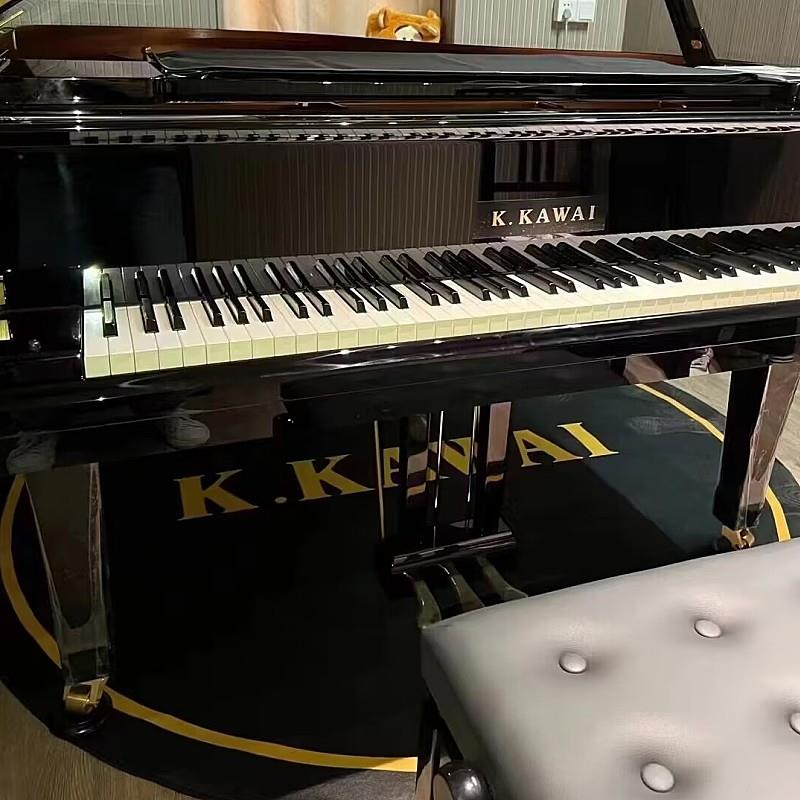 KAWAI圆形地毯三角钢琴隔音减震加厚防滑立式琴凳垫定制琴行logo