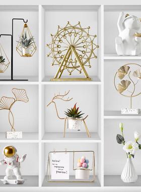 摆件家居装饰品创意客厅电视酒柜玄关小北欧轻奢风现代简约工艺礼