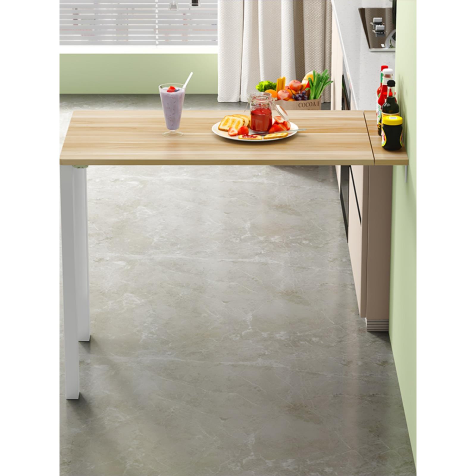 小户下翻型折叠桌隐形桌学习靠墙支架简约餐桌学习家用壁挂餐桌