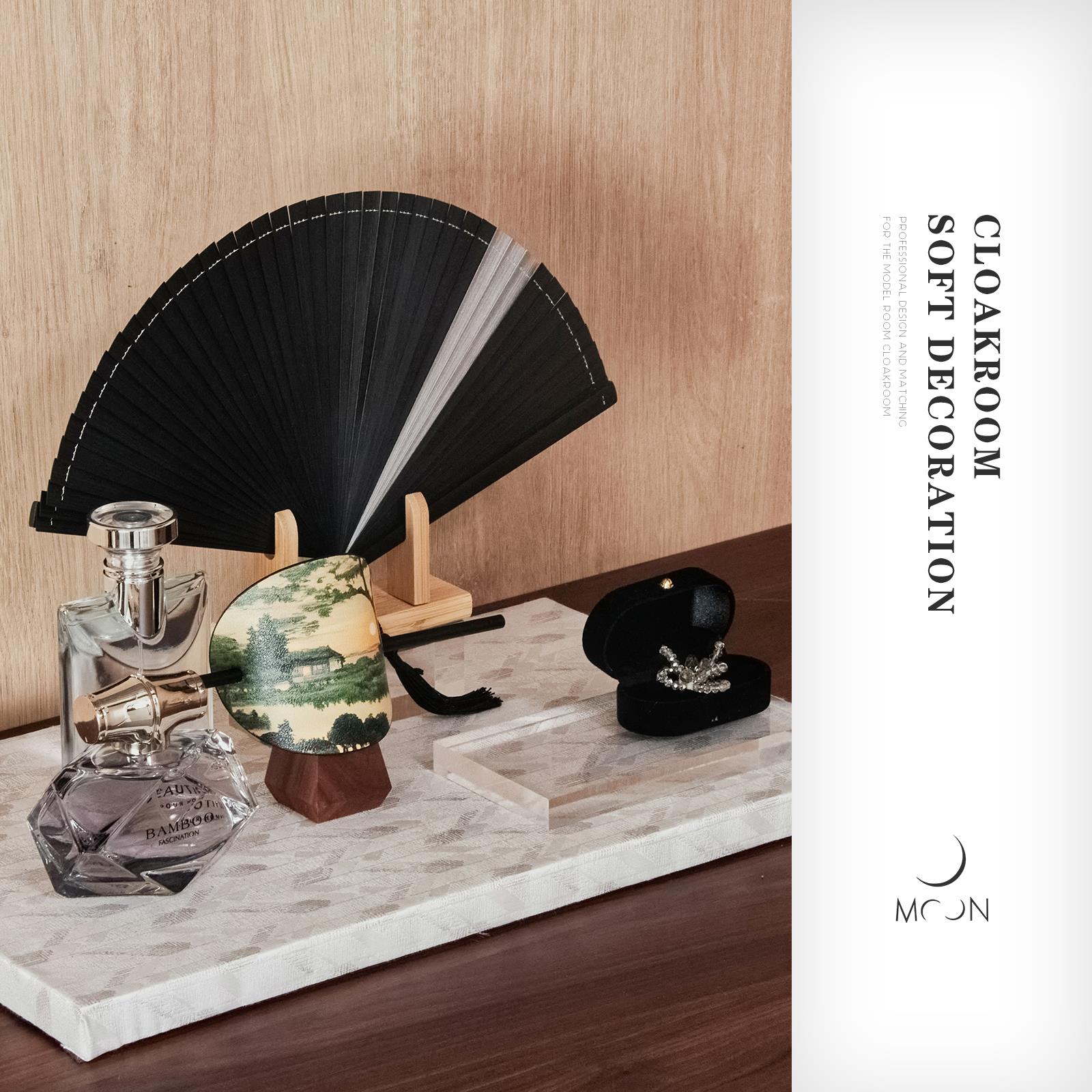 MOON慕空间样板房衣帽间新中式梳妆台摆件装饰品展厅软装摆设道具