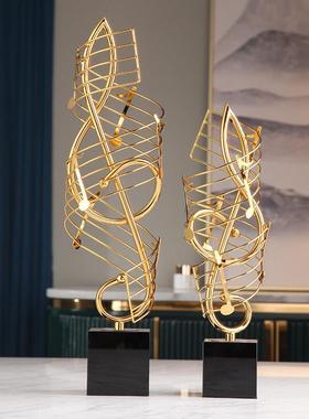 欧式轻奢金属家居摆件创意音符玄关客厅餐厅书房样板间工艺品摆设