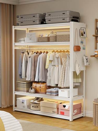 开放式衣架卧室收纳柜简易组装落地置物架衣帽架子出租房货架衣柜