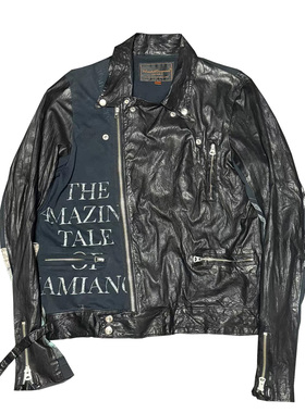 Undercover 06ssT期 archive 朋克机车夹克 牛皮皮衣外套