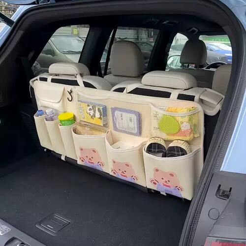 车载座椅后背中间后备箱收纳袋车