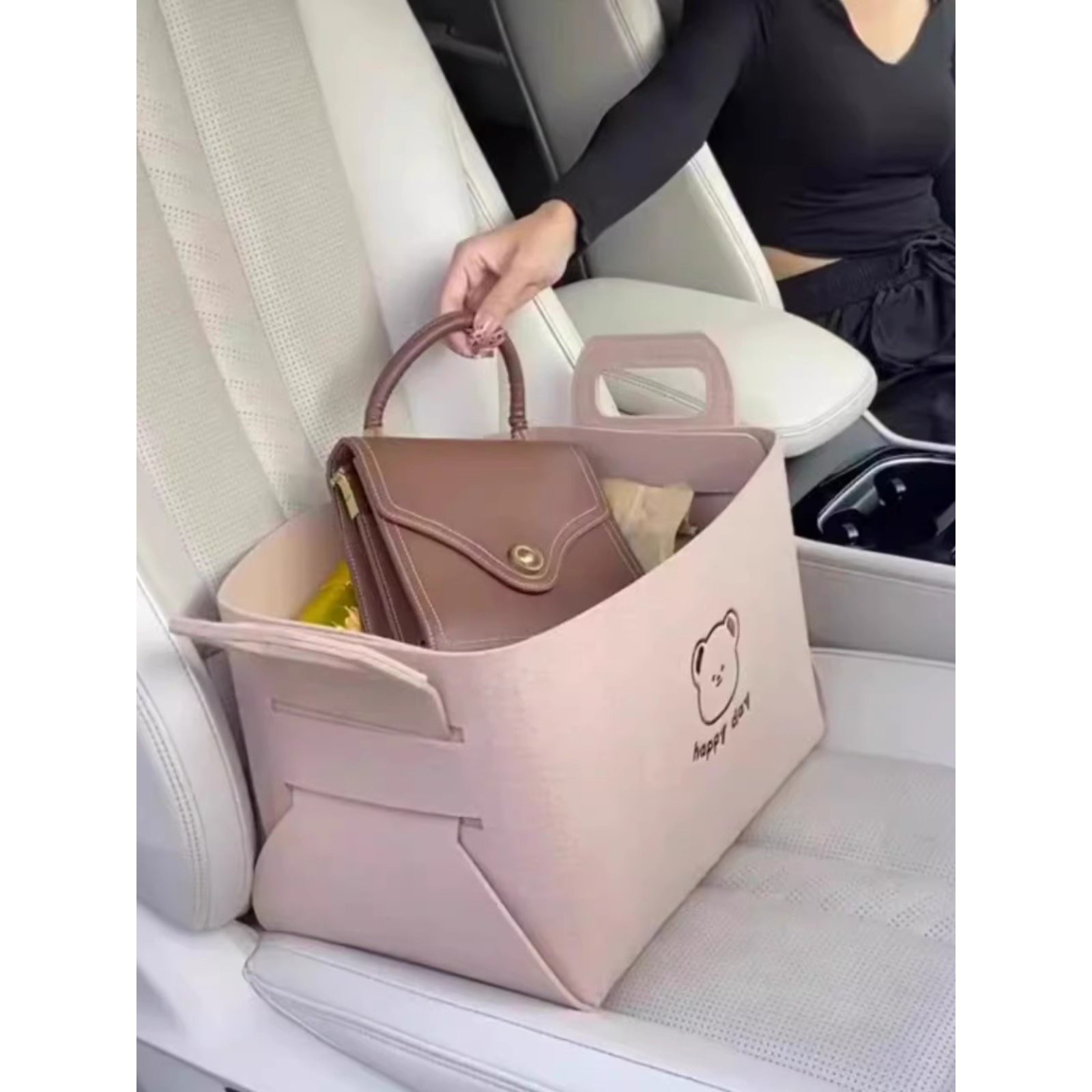 毛毡折叠收纳盒家用车用带提手储物篮客厅桌面杂物零食筐整理篓,汽车用品/电子/清洗/改装,车载收纳箱/袋/盒,淘宝优惠券,粉丝福利购,淘宝优惠卷