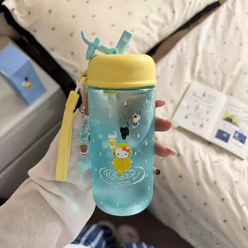 下雨天专属猫咪吸管水杯｜食品级