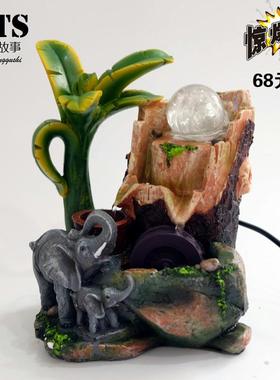 假山流水喷泉家居装饰工艺礼品风水轮加湿器客厅办公室小摆件