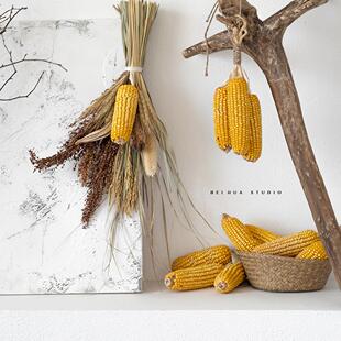 玉米挂件装饰棒子带皮农家乐装饰麦穗水稻高粱五谷杂粮田园农作物