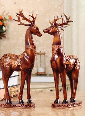 情侣鹿欧式房间卧室酒柜客厅装饰品摆件家居创意结婚礼物乔迁新居