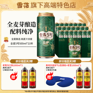 21听 雪花啤酒全麦5号500ml 整箱装 雪花旗下高端特色店