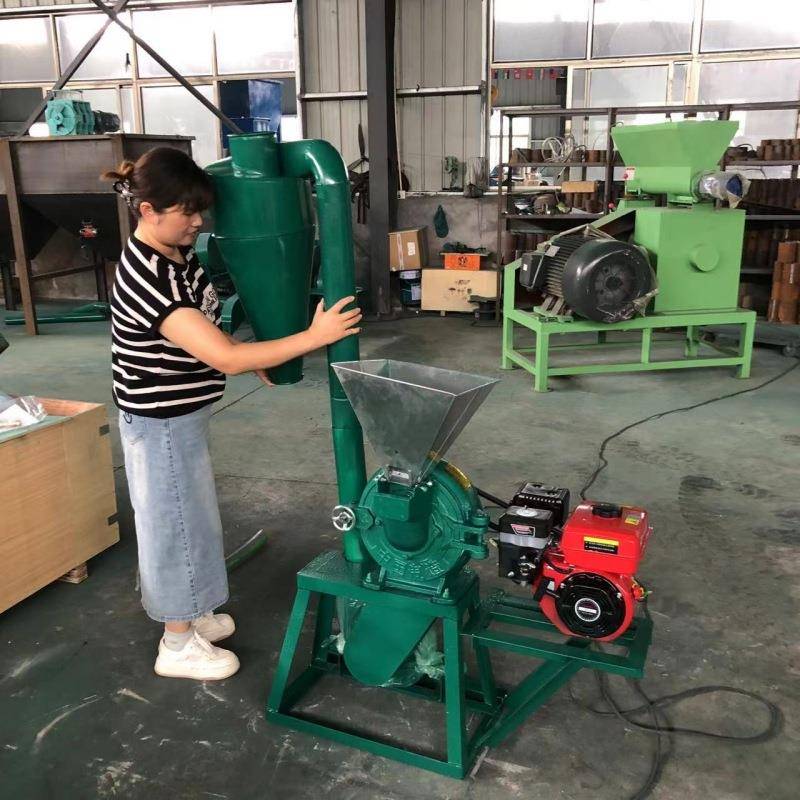柴油带动齿盘式磨粉机小型商用五谷杂粮磨粉机有机肥鸡粪粉碎机