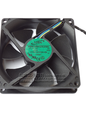 原装 ADDA 9025 9CM 9厘米风扇 4pin 12V 0.50A AD0912UX-A7BGL