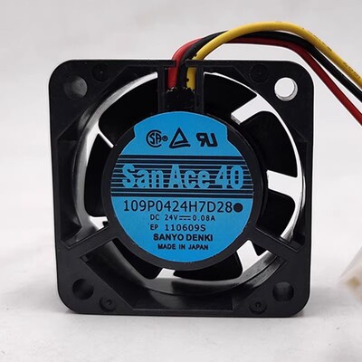 全新原装三洋109P0424H7D28 24V 0.08A 4015发那科驱动器侧板风扇