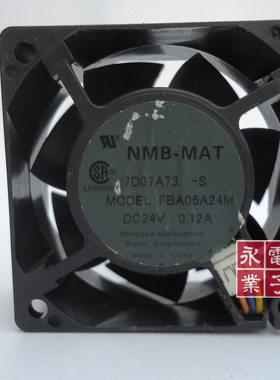 NMB-MAT FBA06A24M 24V 0.12A 6025 6CM 3线 变频器散热风扇