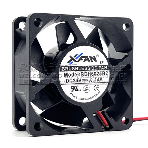 XFAN全新RDH6025B2 DC24V 0.14A 6公分CM厘米西威变频器散热风扇