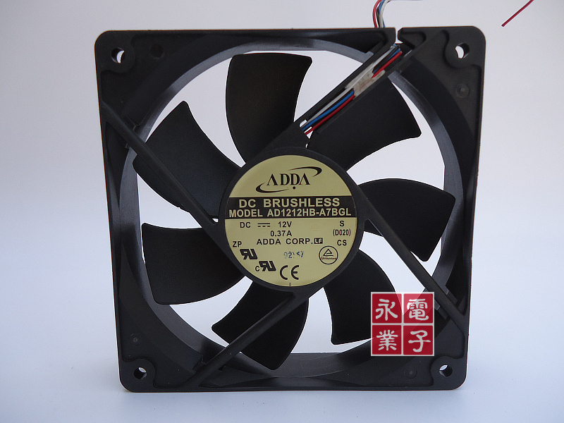 原装ADDA AD1212HB-A7BGL 12025 12V 0.37A 4线PWM温控滚珠风扇 五金/工具 工业风扇 原图主图