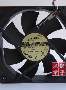 原装ADDA AD1212HB-A7BGL 12025 12V 0.37A 4线PWM温控滚珠风扇