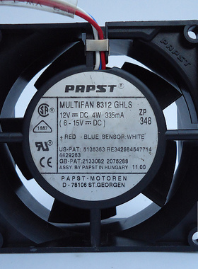 原装PAPST 德国 MUL TIFAN 8312 GHLS 12V 4W 0.335A 8032 大风量
