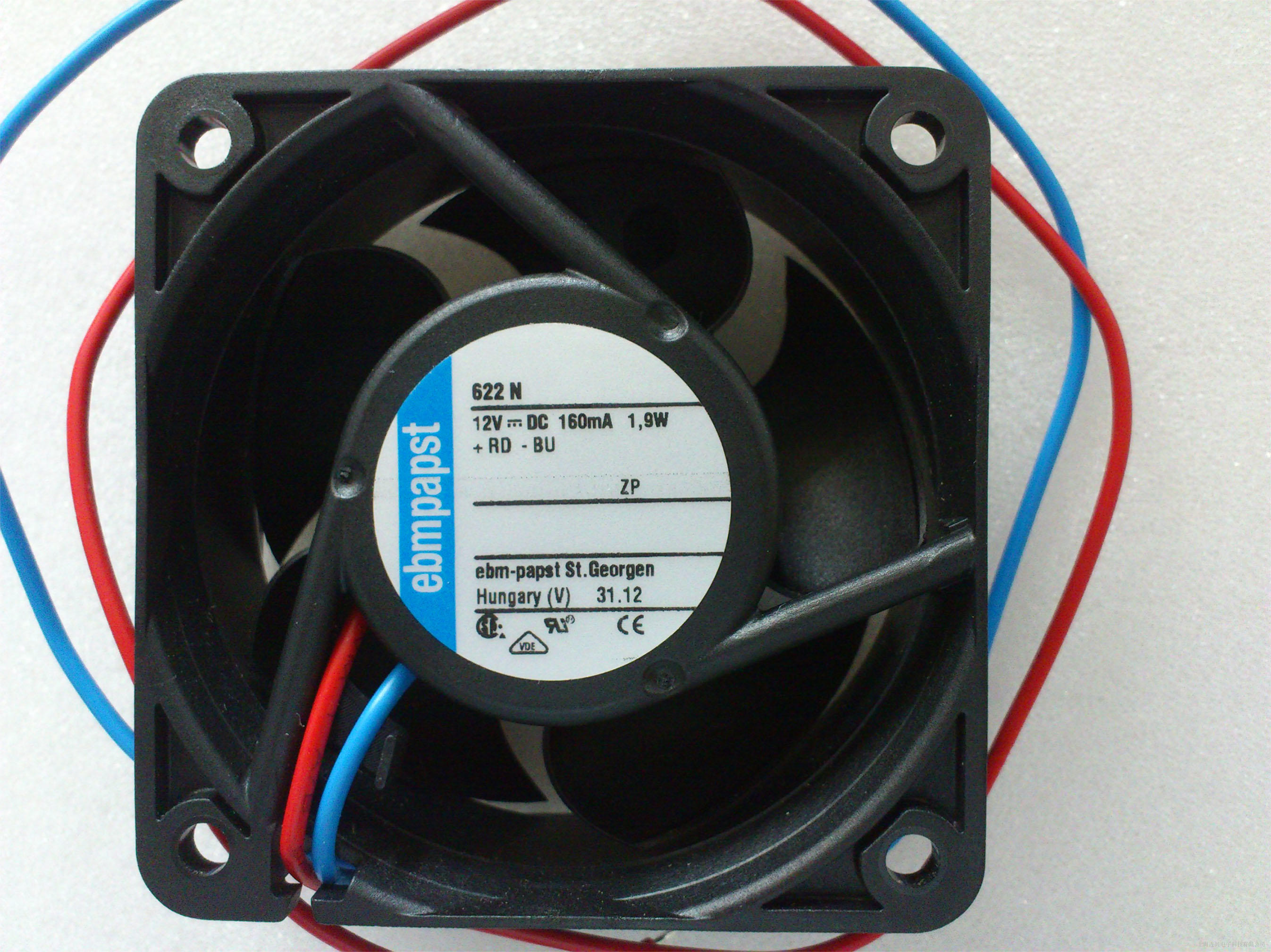 ebmpapst 622N DC12V 160MA 1.9W 6025 6厘米 高端设备 散热风扇 五金/工具 工业风扇 原图主图