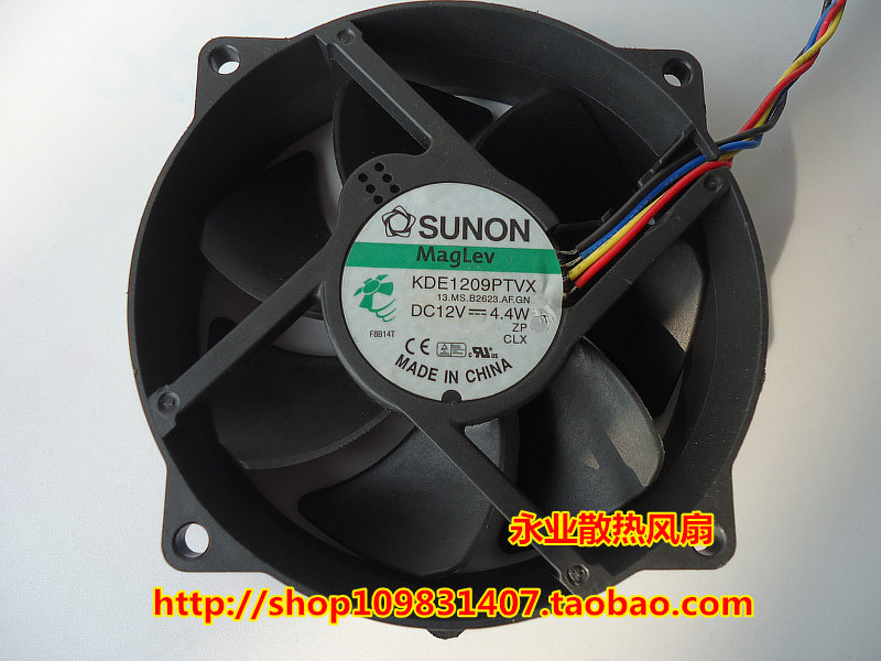 建准SUNON 9cm 9025 4针磁浮风扇 KDE1209PTVX 12V 4.4W 圆形风扇