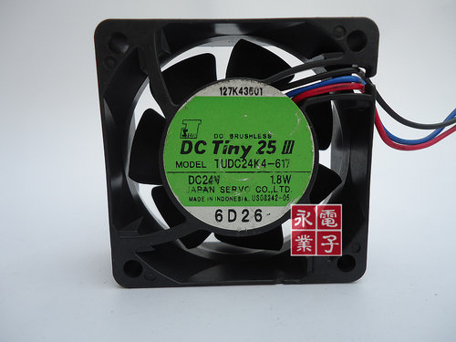 SERVO TUDC24K4-617 24V 1.8W 6025 6CM 3线变频器打印机散热风扇