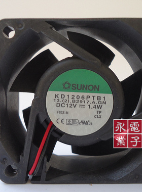 原装SUNON建准 6cm 6025双滚珠散热风扇 12V 1.4W KD1206PTB1 2线