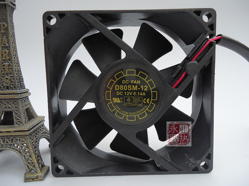 Yate Loon悦伦 D80SM-12 12V 0.14A 8025静音8厘米机箱散热风扇