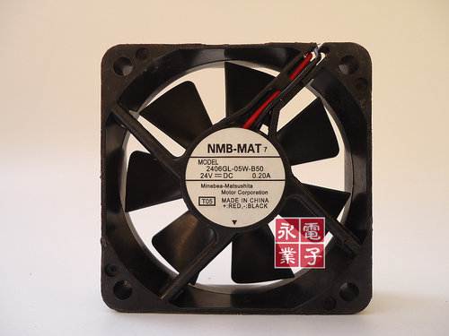 NMB 2406GL-05W-B50 24V 0.2A 6CM 6015 2线 大风量变频器风扇