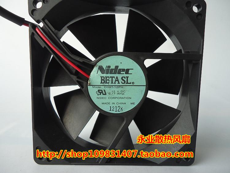 日本Nidec 9225 D09T-12PH 12v 0.17A 9.2CM电源/机箱风扇92*25