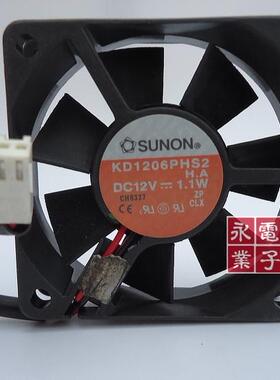 原装建准SUNON KD1206PHS2 DC12V 1.1W 6015 散热风扇60*60*15MM