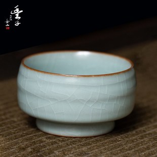 台湾丰子汝窑汝窑开片茶具茶杯主人杯茶杯个人专用高档手工汝窑