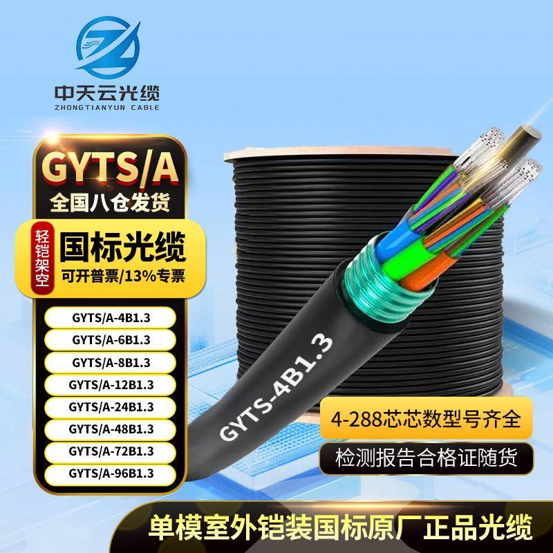 长飞烽火中天国标铠装室外单模光缆4芯6芯8芯12芯24芯48芯GYTS/A