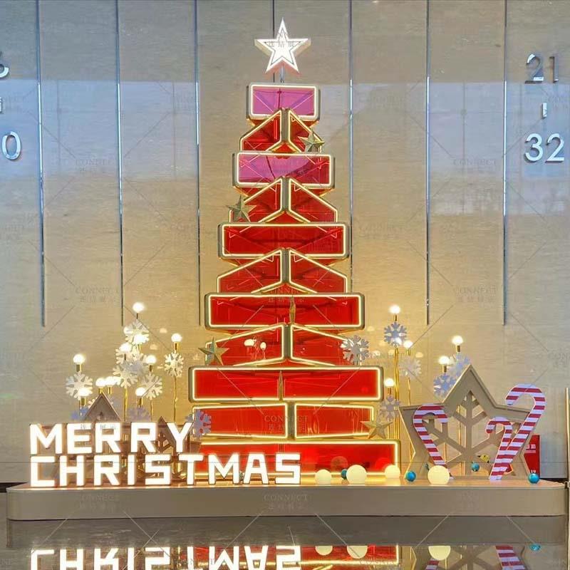 圣诞美陈酒店商场购物中心DP点装饰元旦新年春节场景布置亮化美陈