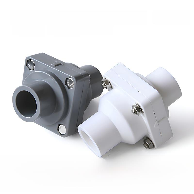 PVC水管配件翻板止回阀20 25 32 40 50 63 75单向阀逆止阀门塑料