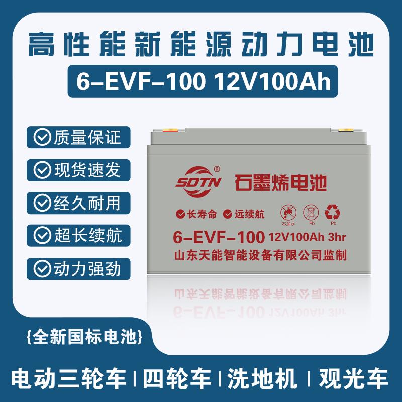 山东天能蓄电池6-EVF-100(12V100Ah)电动三四轮车洗地机观光车