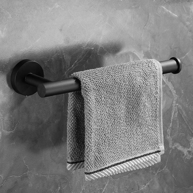 免打孔毛巾架浴室卫生间毛巾挂杆304不锈钢小尺寸毛巾环置物极简