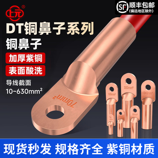 DT国标加厚电缆铜鼻子接线端子镀锡线鼻子铜接头铜线耳紫铜纯铜