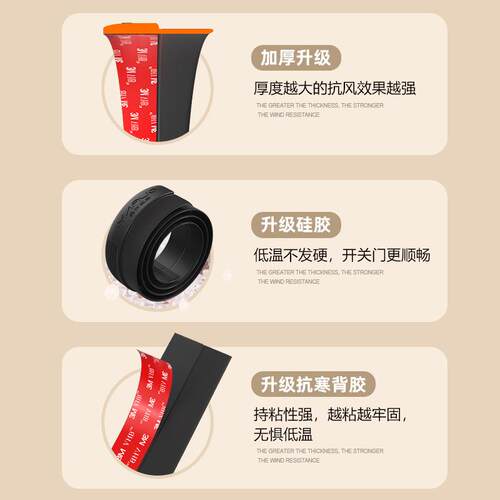 ll门缝门底密封条防风门玻璃门房门门下门边缝隙挡条木门门窗隔音