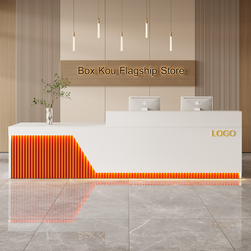 吧台前台公司柜台培训机构接待台高级感奶茶店服装店美容院收银柜