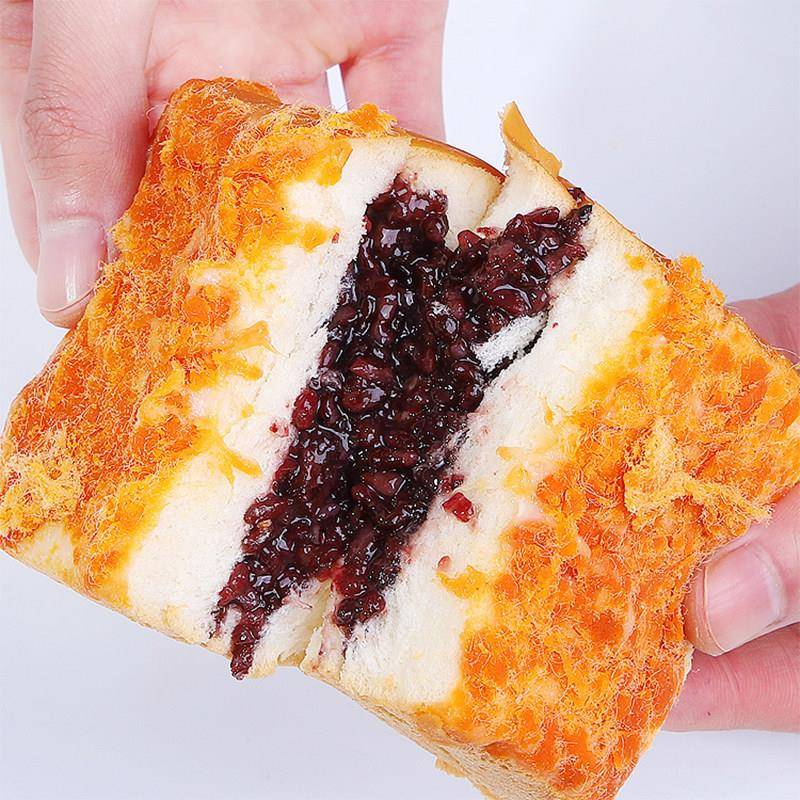 速发现货安贝旗现做肉松紫米面包夹心吐司1200克酥松面包营养早餐