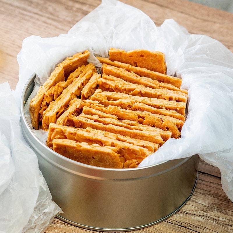 速发现货坚果杏仁脆片杏仁瓦片酥扁桃仁薄脆饼干200g罐装散装年货
