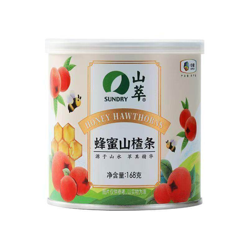新货山萃蜂蜜山楂条168g罐